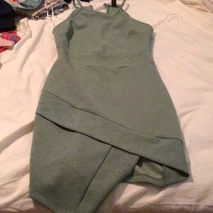 Green mini dress